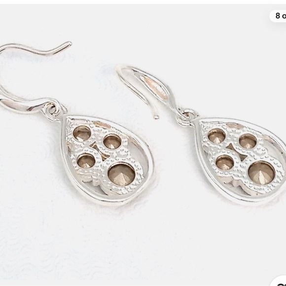 Swarovski Silvertone Shades of Blue Crystals Earrings/NWT - Picture 3 of 12